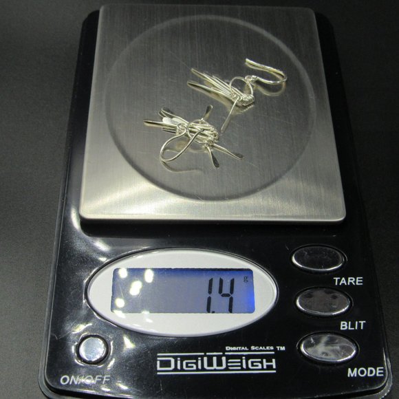 Sterling Silver Dainty Odd Design Earrings Vintage - Picture 5 of 5